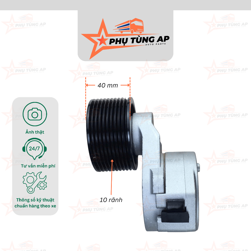 Tăng đưa curoa (10PK) cho các dòng động cơ Yuchai YC6M đời M1100. Mã tìm kiếm :M1100-1002450, MN200-