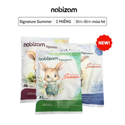 [LIVESTREAM] Set 2 Miếng Bỉm Đêm NABIZAM Signature Summer Nội Địa Hàn, Mỏng Mềm, Thoáng Khí, Siêu Thấm Hút Cho Bé 8-22kg