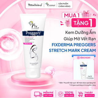 [Teenilicious & Fixderma] Hỗ Trợ Mờ Rạn FIXDERMA Preggers Stretch Mark Cream 60g Giúp Da Săn Chắc, Tăng Đàn Hồi