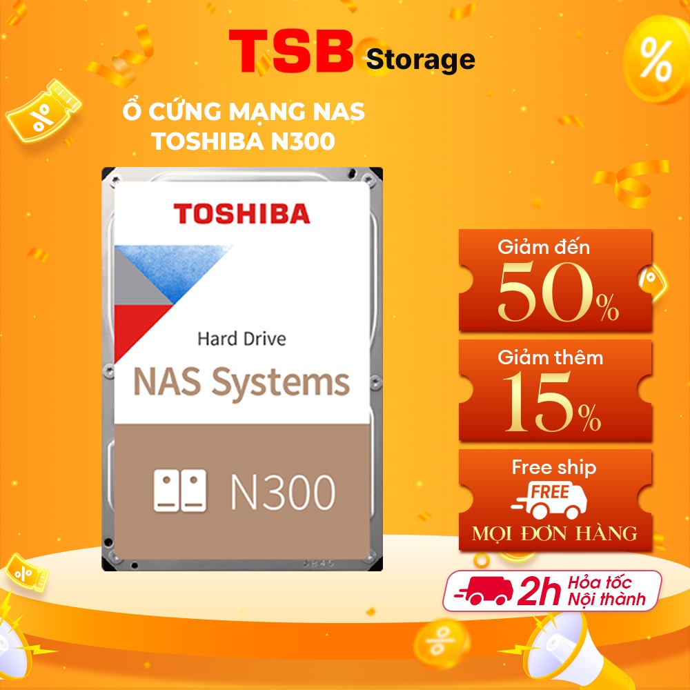 Ổ cứng mạng HDD NAS Toshiba N300 3.5-inch 7,200rpm hoạt động 24/7 BH chính hãng - TSB Storage