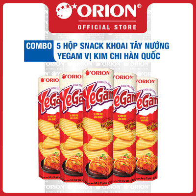 COMBO 5 Hộp Bánh Snack Khoai Tây Nướng Yegam vị Kim Chi Hàn Quốc (64G/Hộp)