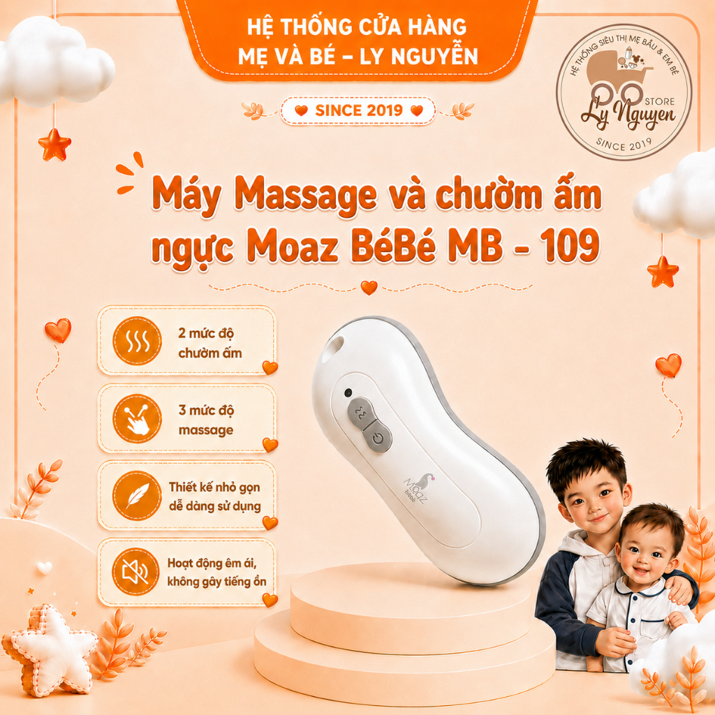 [Ly Nguyễn Store] Máy Massage và chườm ấm ngực Moaz BéBé MB – 109