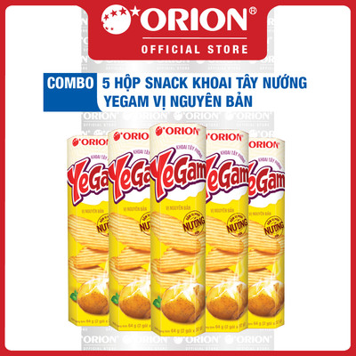COMBO 5 Hộp Bánh Snack Khoai Tây Nướng Yegam vị Nguyên Bản (64G/Hộp)