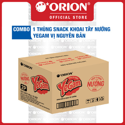THÙNG BÁNH SNACK KHOAI TÂY NƯỚNG YEGAM VỊ NGUYÊN BẢN (20 HỘP/THÙNG)