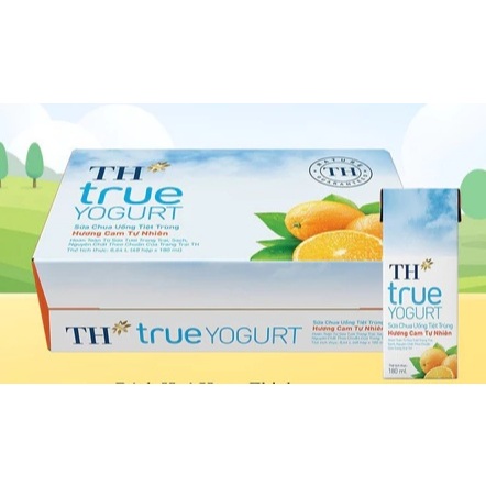 Thùng 48 hộp cam 180ML sữa chua uống tiệt trùng hương cam TH True Yogurt 180ml
