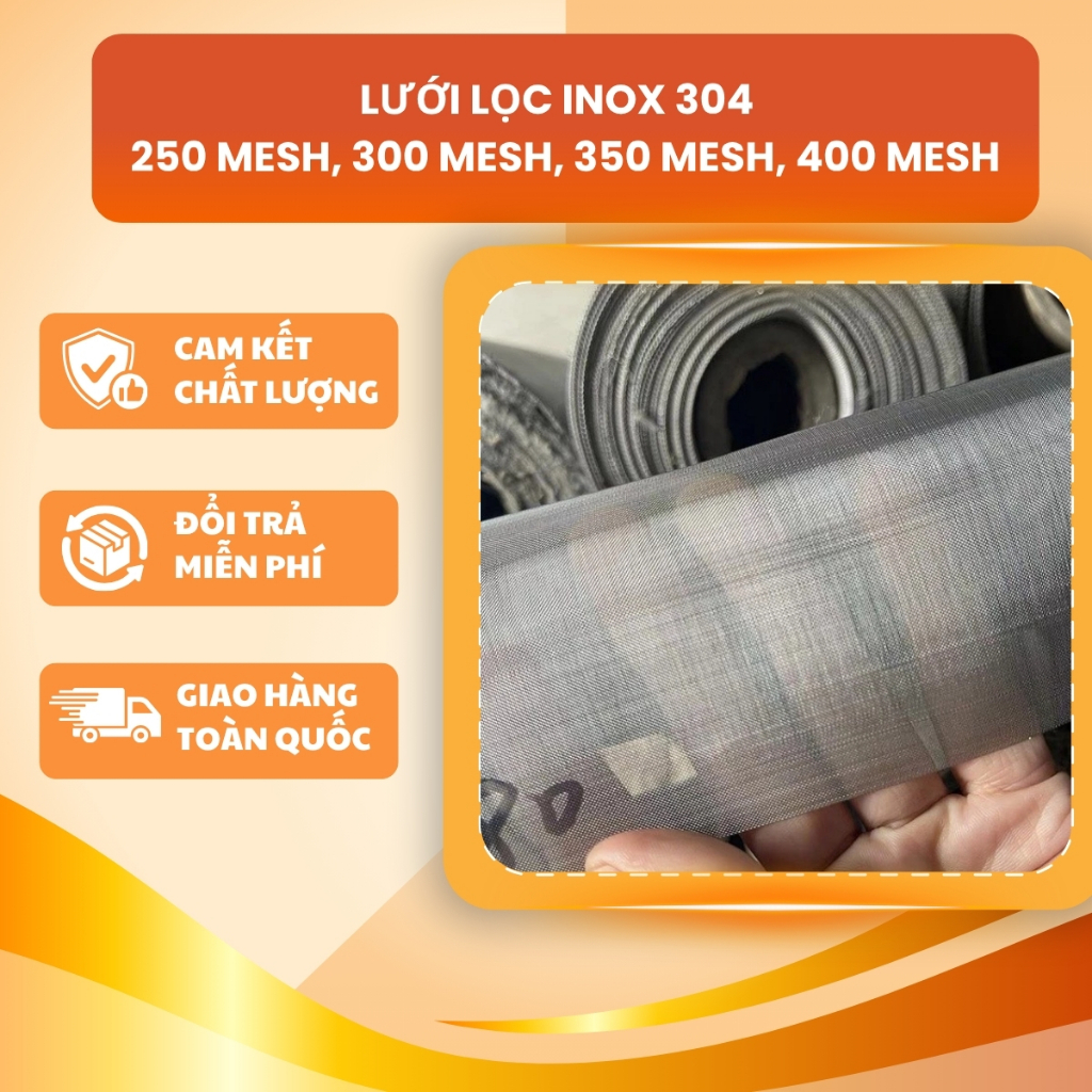 Lưới lọc inox 304 ♥️️ 20 mesh, 30 mesh, 40 mesh, 50 mesh, 60 mesh, 80 mesh, 100 mesh, 150 mesh, 200 