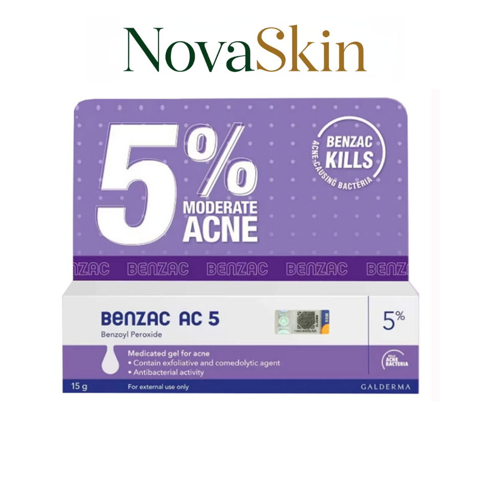 Galderma Benzac AC 5% Benzoyl Peroxide Thái Lan | Hỗ trợ giảm mụn viêm, mụn trứng cá, mụn mủ