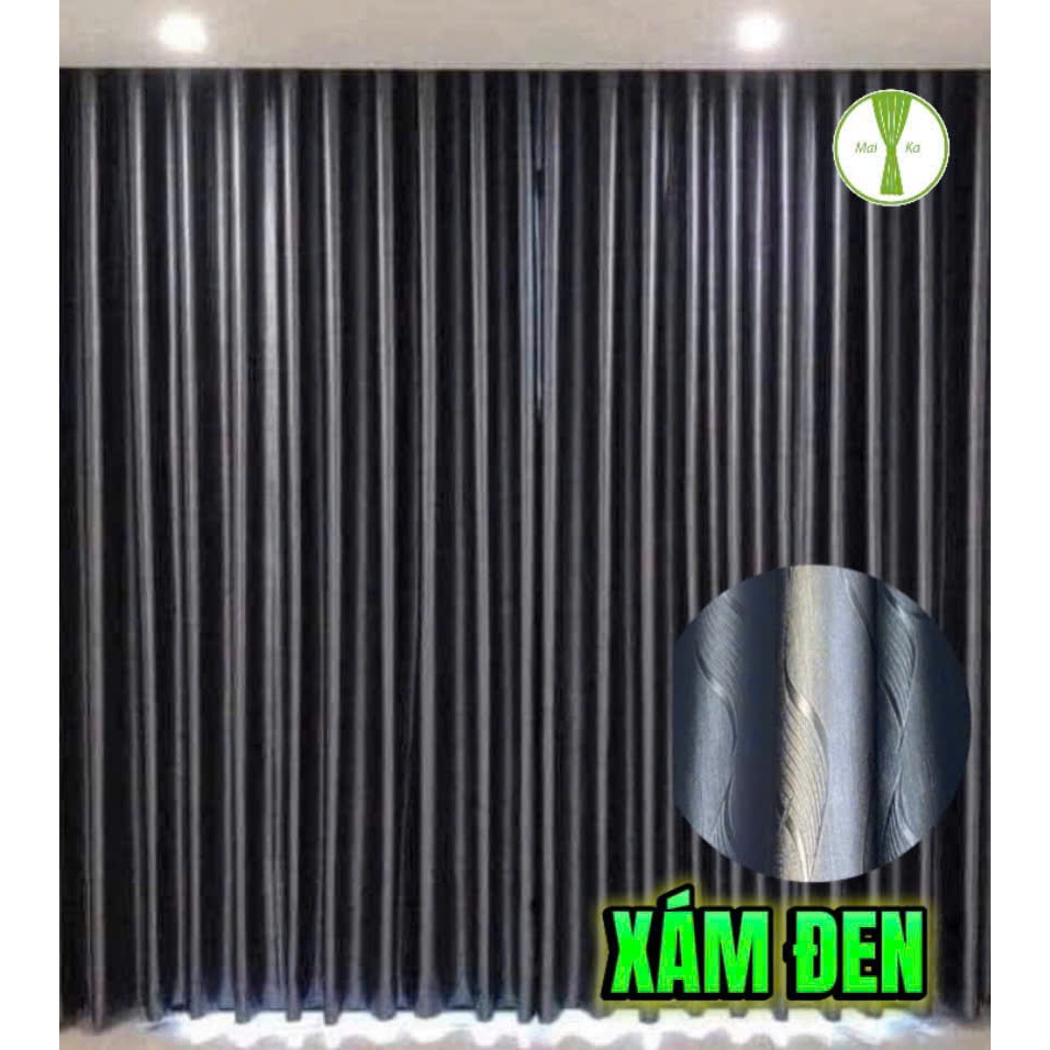 1 TẤM Gấm Trơn Màu Xám Đen - Giá Của 1 Tấm Rèm Căng Thẳng (Chưa Gồm Thanh Treo) Sợi Vải Polyester 3 