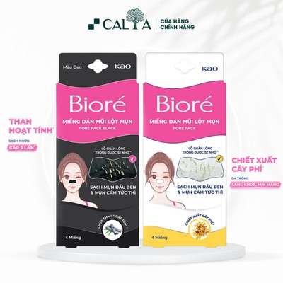 Hộp 4 Miếng Dán Lột Mụn Biore Cho Nữ, Sạch Mụn, Se Khít Lỗ Chân Lông - Bioré Pore Pack