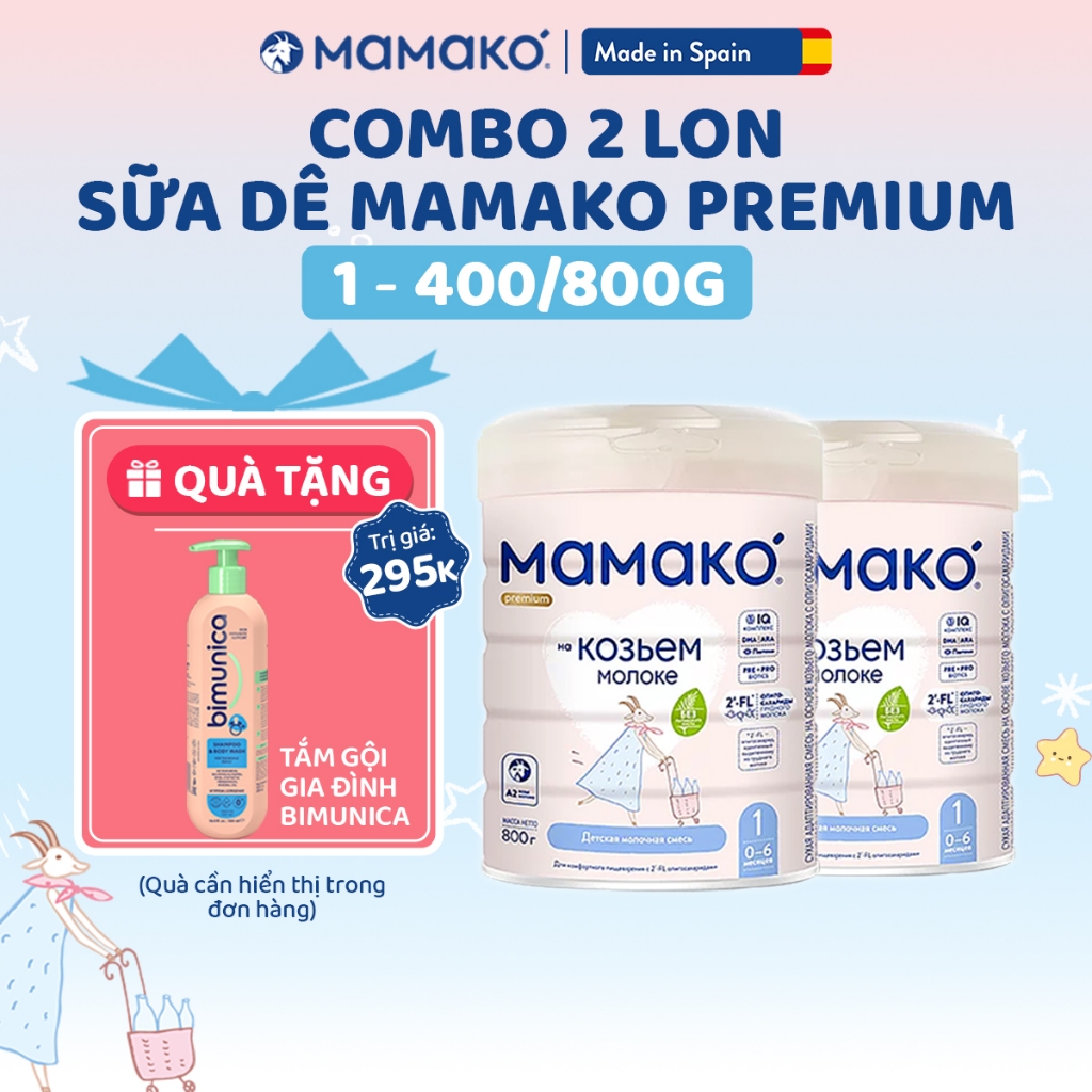Combo 2 Sữa Dê MAMAKO Premium 400g 800g Đủ Số Sữa Công Thức Dễ Hấp Thu
