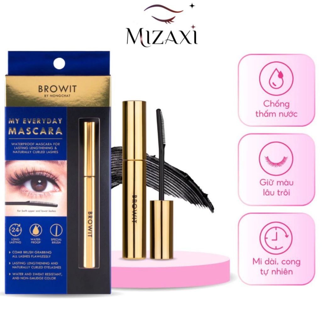 Mascara NongChat BROWIT Dạng Lược, Siêu Tơi Dài Và Cong Mi - Chuốt Mi NongChat LÂU TRÔI, Dày Mi, Chố