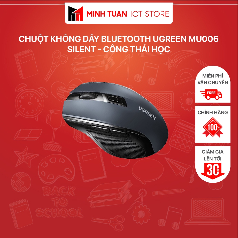 Chuột Không Dây Bluetooth Ugreen MU006 - Silent - Công Thái Học