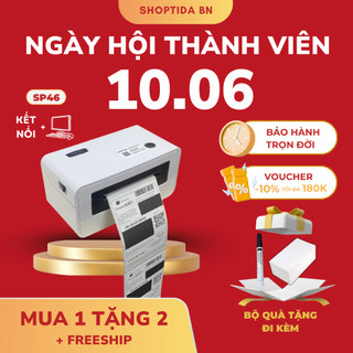 Máy in đơn hàng Shoptida SP46 in đơn hàng khổ a6, a7, phiếu gửi, minicode, logo tự dán, bảo hành 12 tháng