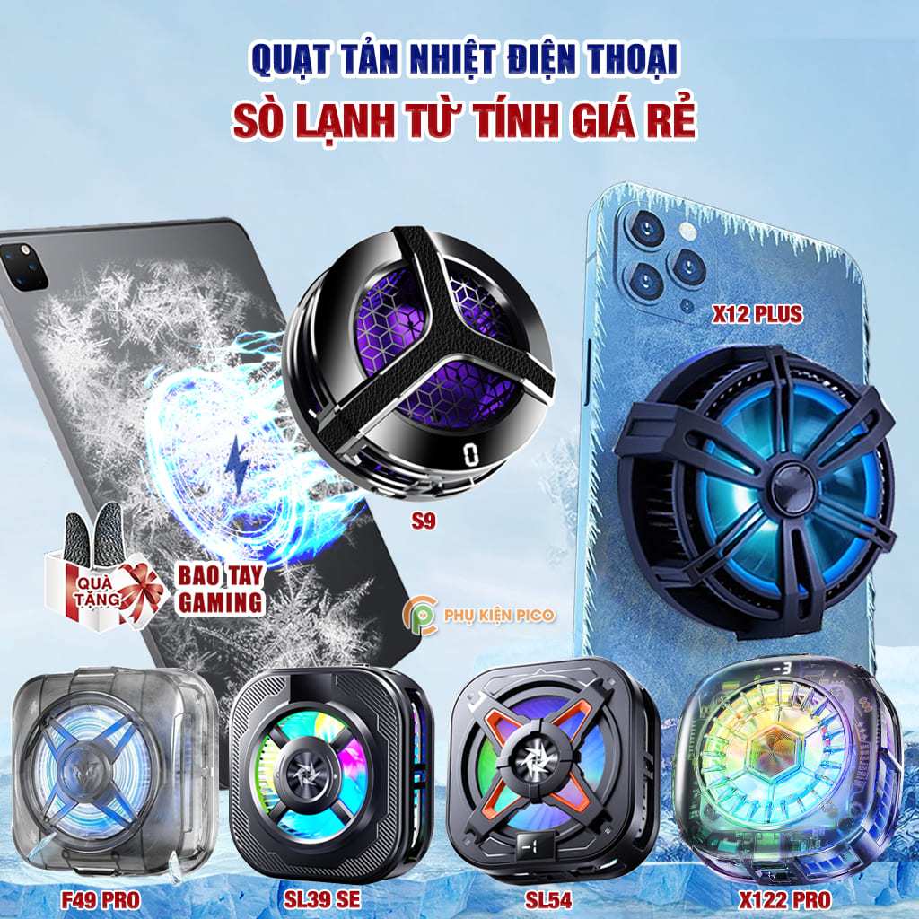 Quạt sò lạnh tản nhiệt điện thoại S2 / S9 / X9 / X12 / X65 / SL39 / SL09 / X65 / X122 Pro / C90 / J4