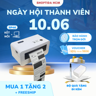 Máy in đơn hàng A6, A7 shoptida sp46 in đơn hàng TMĐT, tem nhãn tự dán, máy in đơn hàng tự dán BH 12 tháng