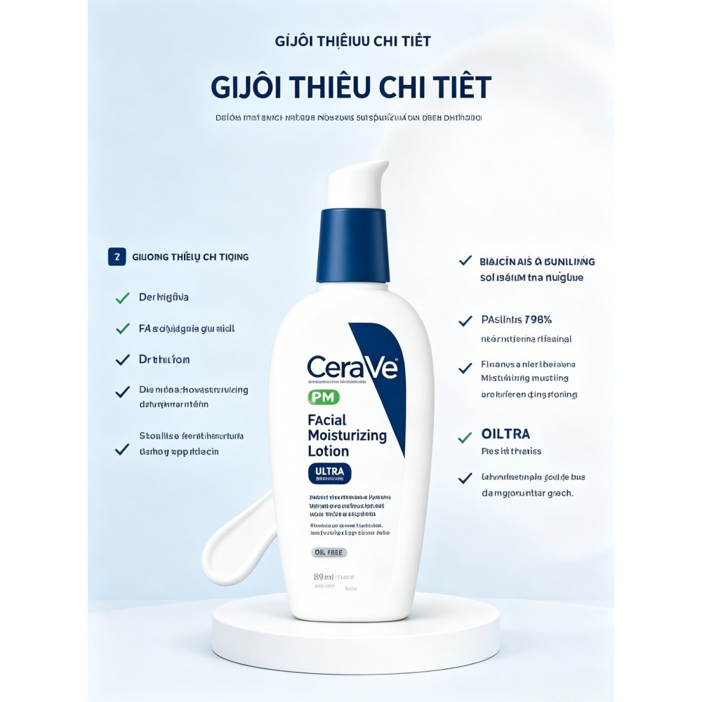 Kem Dưỡng Ẩm CeraVe PM 89ml Giảm Xỉn Màu Da Sau Ngày Dài