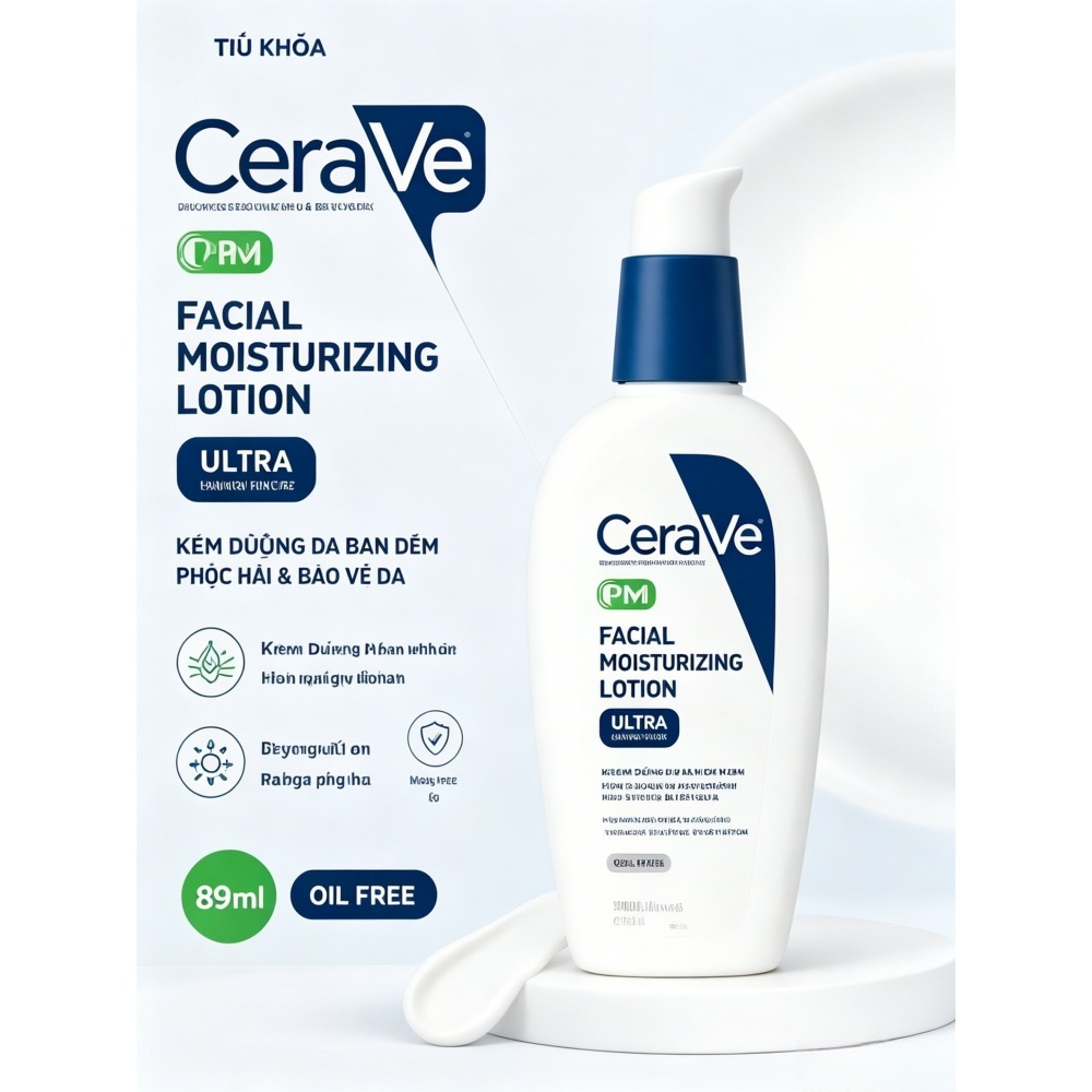 CeraVe PM 89ml Sữa Dưỡng Ban Đêm Phù Hợp Sau Khi Peel Da