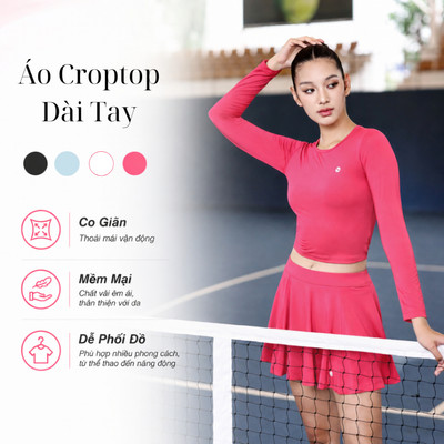Áo Thun Dài Tay Nữ Livan LV25W04F227 Co Giãn 4 Chiều, Mềm Mịn Tập Gym, Yoga, Pickle Ball