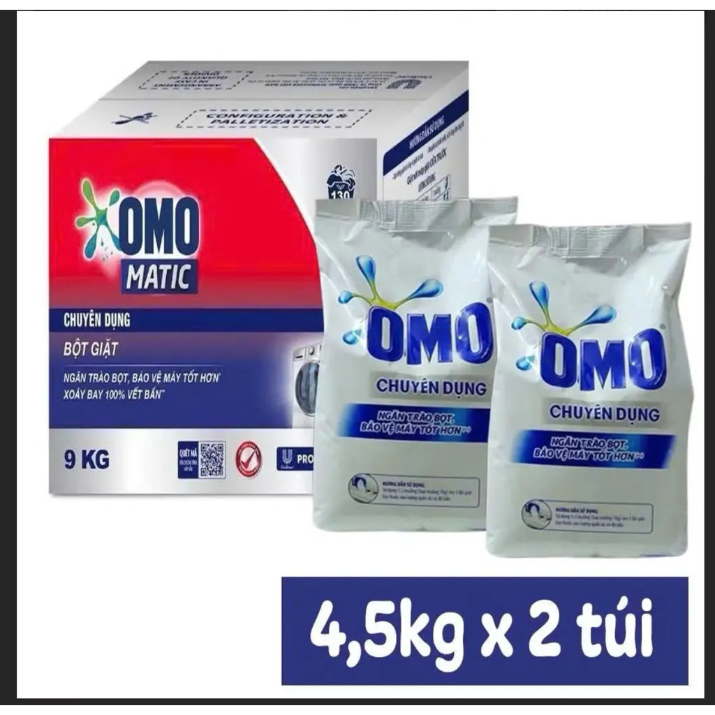 BỘT GIẶT OMO CHUYÊN DỤNG 9KG( dùng cho máy giặt cửa trước và cửa trên)