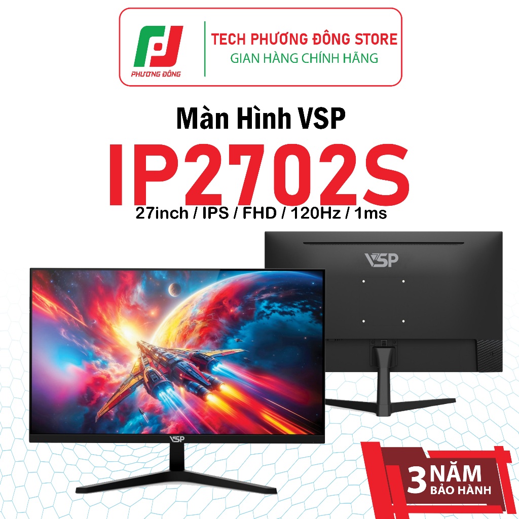 Màn Hình Văn Phòng IP2702S 27inch FHD 120Hz 1ms | Chính Hãng | Bảo Hành 36 Tháng