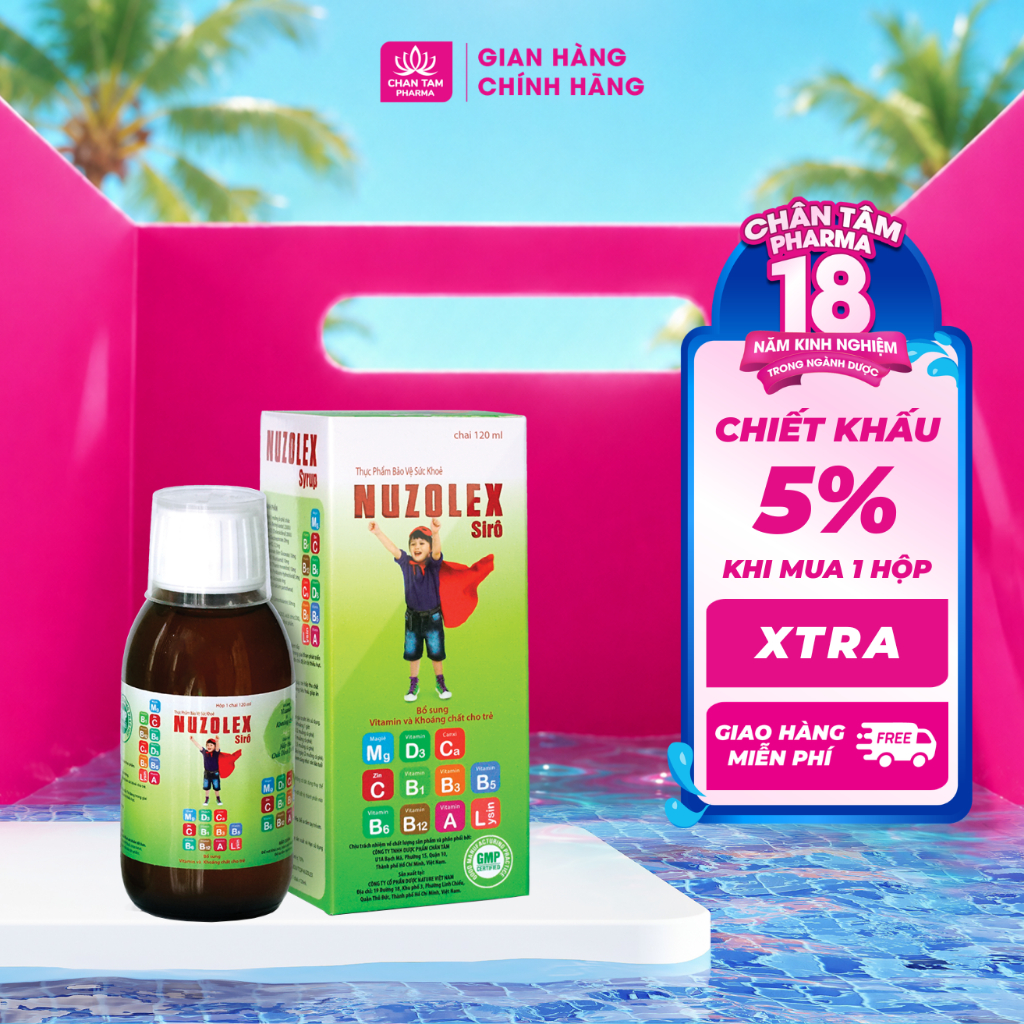[Chính Hãng] Siro Ăn Ngon Cho Trẻ Nuzolex 120ml - Bổ Sung Vitamin Và Khoáng Chất
