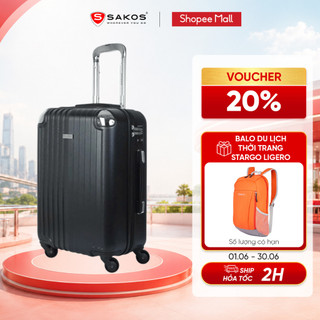 Vali kéo nhựa du lịch sakos sapphire z22 size s dòng cao cấp xách tay cabin khóa tsa