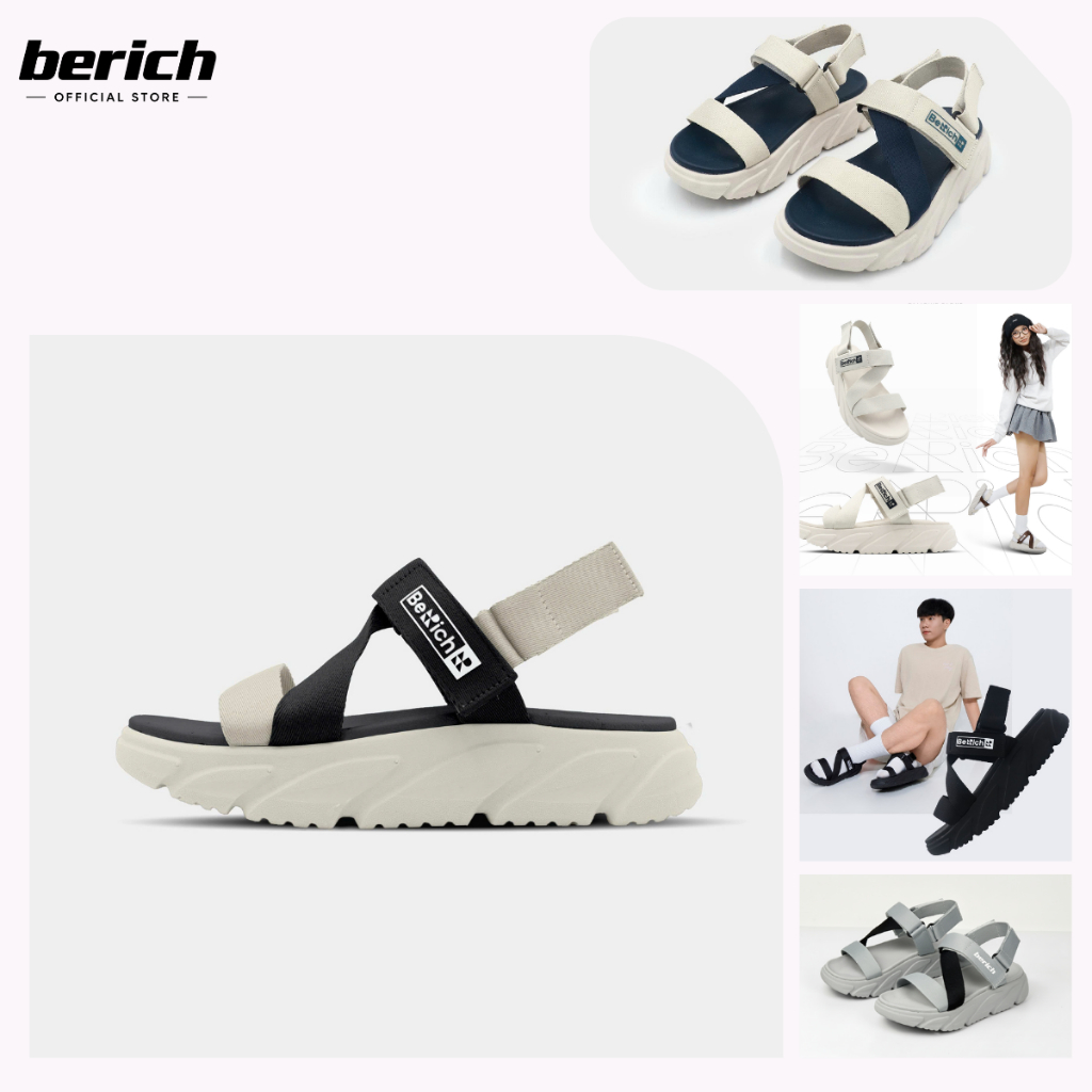 Giày Sandal Nữ Nam Quai Chéo Unisex BeRich BE577 - Đế Cao 5cm