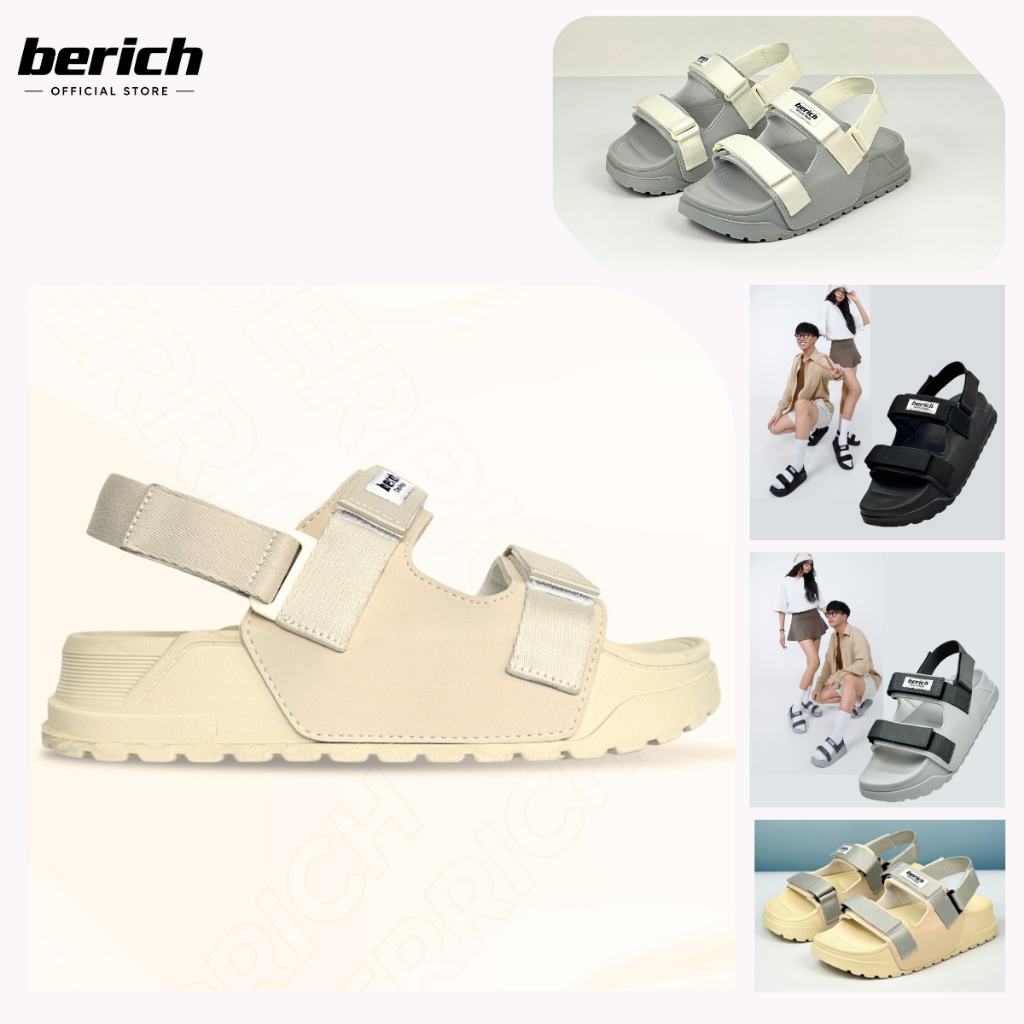 BERICH Sandal Nam Nữ Đế Bánh Mì BE977, Dép Quai Hậu Siêu Nhẹ, Chống Trượt Đi Học Đi Chơi