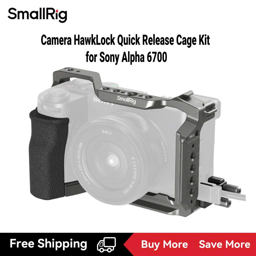 Khung SmallRig Sony A6700 HawkLock có tay cầm bằng silicon #5060, #5061