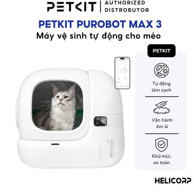 [New 2026] Nhà Vệ Sinh Cho Mèo, Máy Dọn Phân Mèo Tự Động Purobot Max 3 Khử Mùi Hiệu Quả