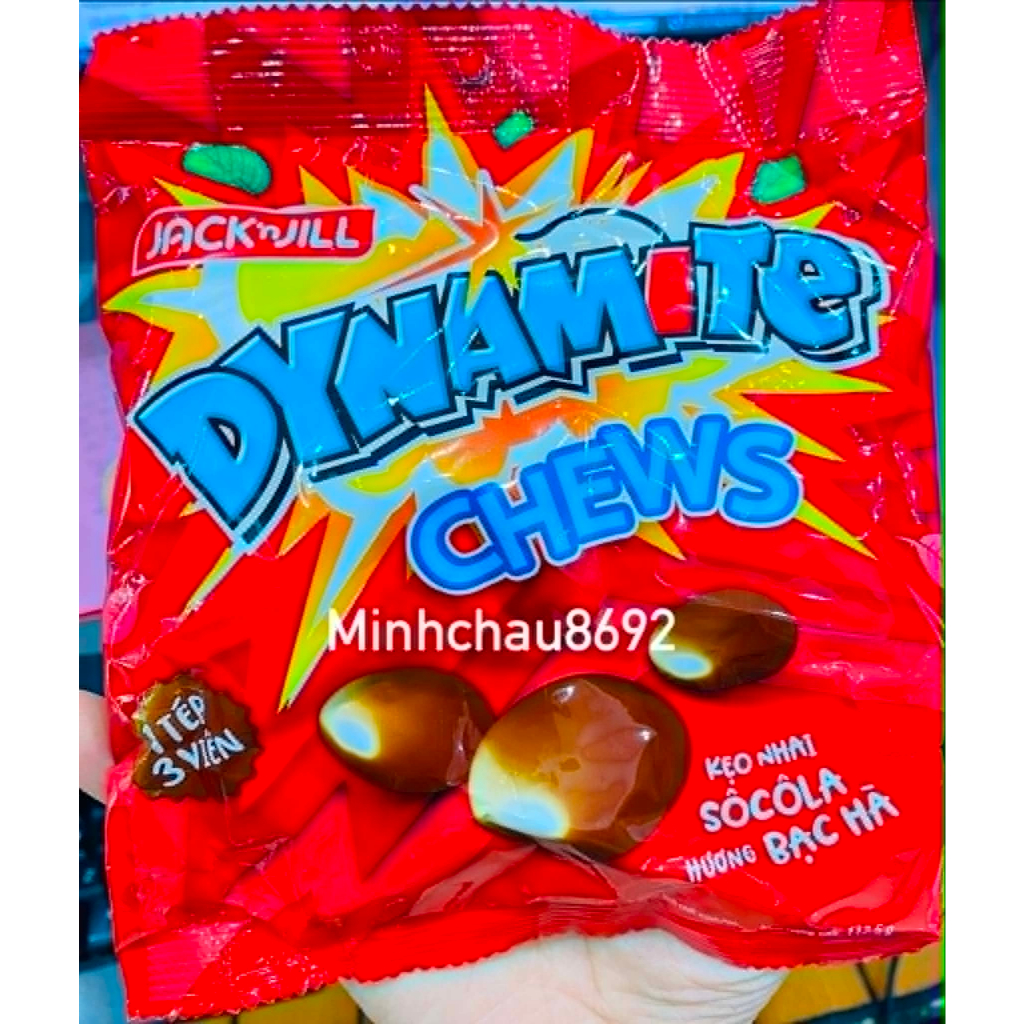 Kẹo ba viên Dynamite chew , kẹo nhai hương socola bạc hà
