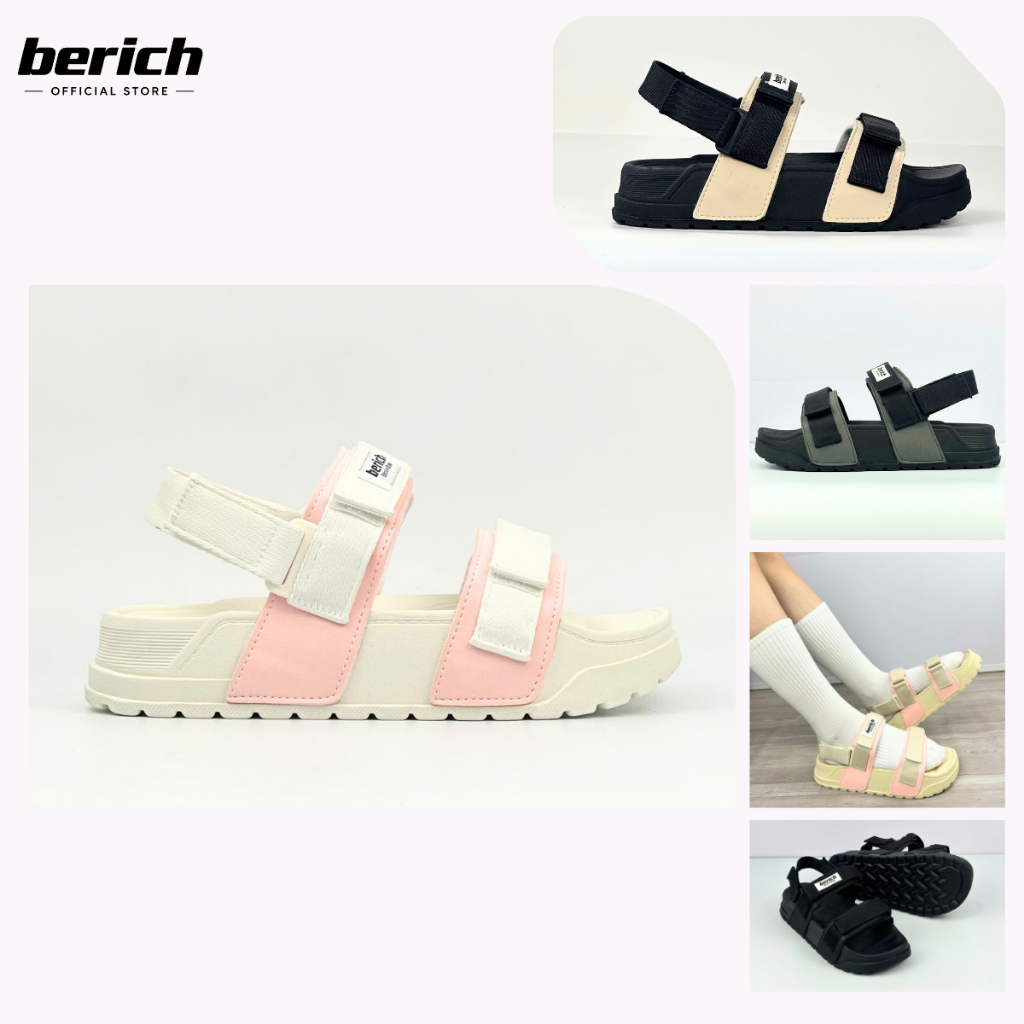 [LÙI SIZE]Sandal Nam Nữ Berich BE978 - Dép Quai Hậu 2 Quai Ngang Đế Phylon Siêu Nhẹ Đi Học Đi Chơi[C