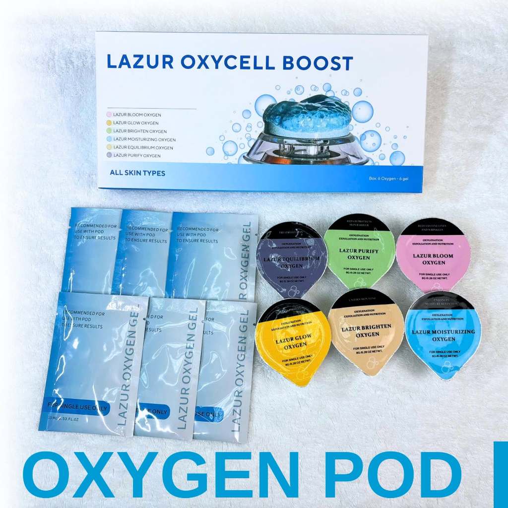 [HỘP 6 VIÊN SỦI+6 GÓI GEL] Oxygen Pod - Lazur Oxycell Boost tái tạo làn da tươi mới - Dành riêng cho