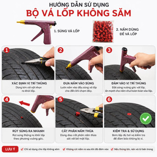 Bộ Dụng Cụ Vá Lốp Không Săm Xe Máy Xe Tay Ga, Vá Nhanh Cho Xe Tiện Lợi, Dễ Sử Dụng