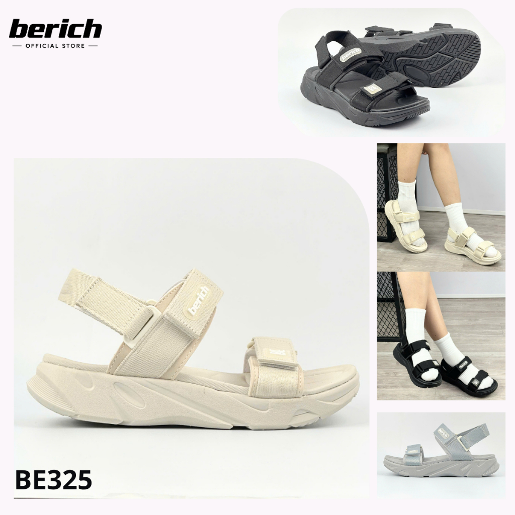Sandal BeRich BE325 - Sandal Nam Nữ 2 Quai Ngang Đế Phylon Siêu Nhẹ 4cm Hack Dáng (Unisex)