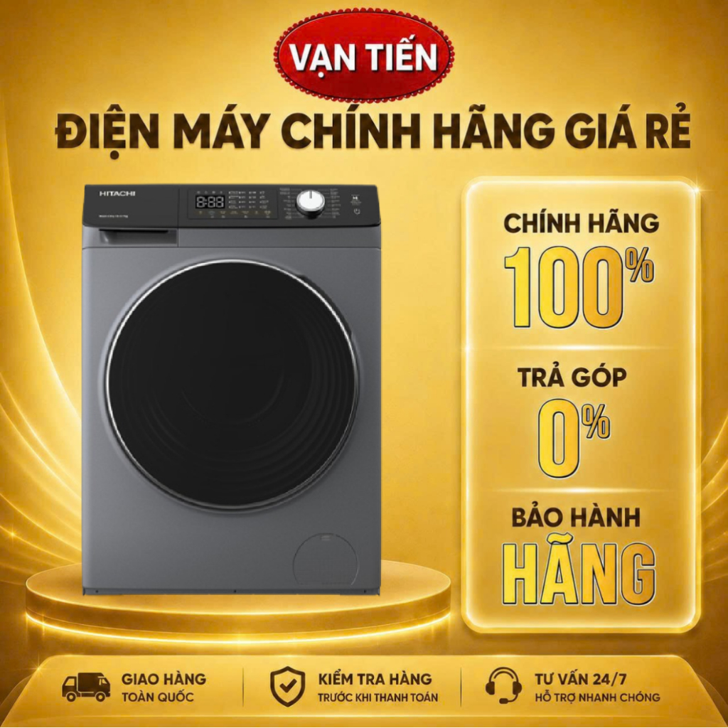 BD-D1054HVOS - Máy Giặt Sấy Inverter Hitachi Giặt 10.5Kg | Sấy 7Kg [Toàn Quốc]