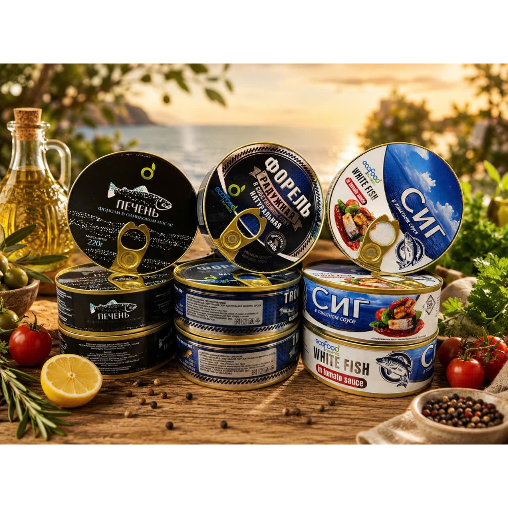 Bộ Sưu Tập Cá Hộp Cao Cấp EcoFood Armenia Nga