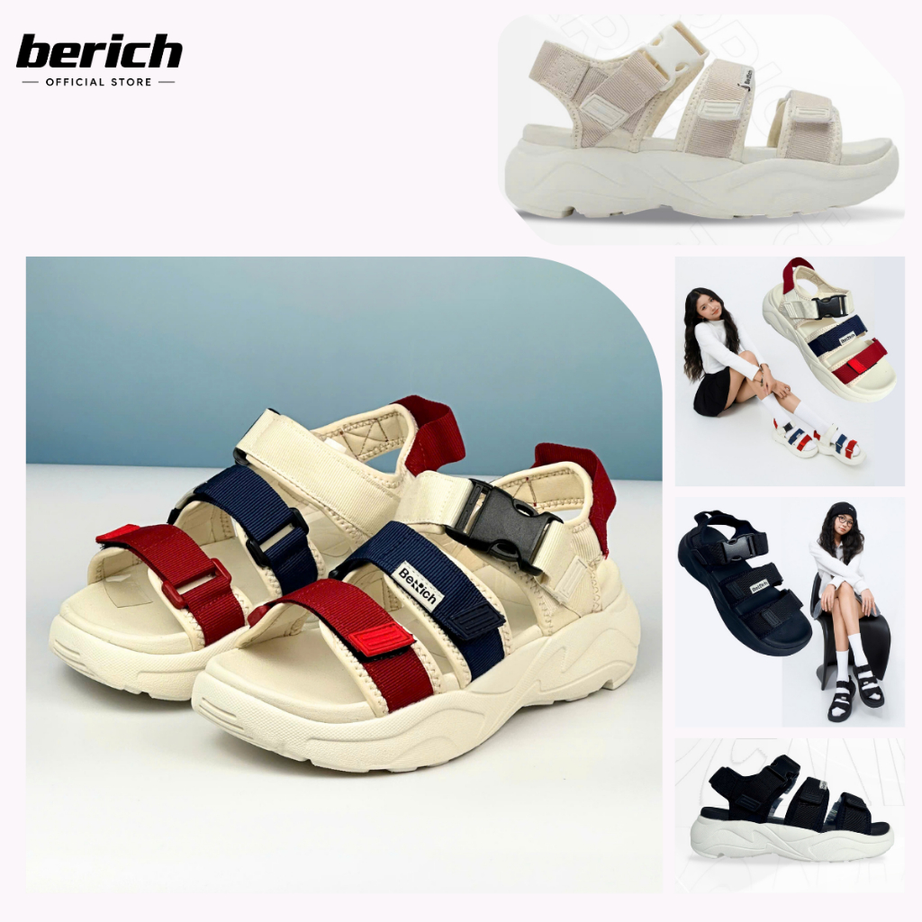 Giày Sandal Nữ BeRich Quai Ngang Đế Cao 5cm BE777 Êm Nhẹ - Dép Quai Hậu Nữ Tăng Chiều Cao