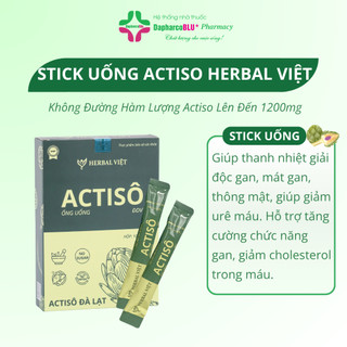 Stick Uống Actiso Herbal Việt Không Đường Hàm Lượng Actiso Lên Đến 1200mg Giải Độc Gan Mát Gan