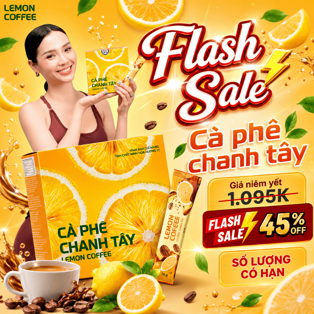Combo Sỉ Chính Hãng (2–10 Hộp) - Cà Phê Chanh Tây | Lemon Coffee Hộp 15 Gói - Jolie Coffee