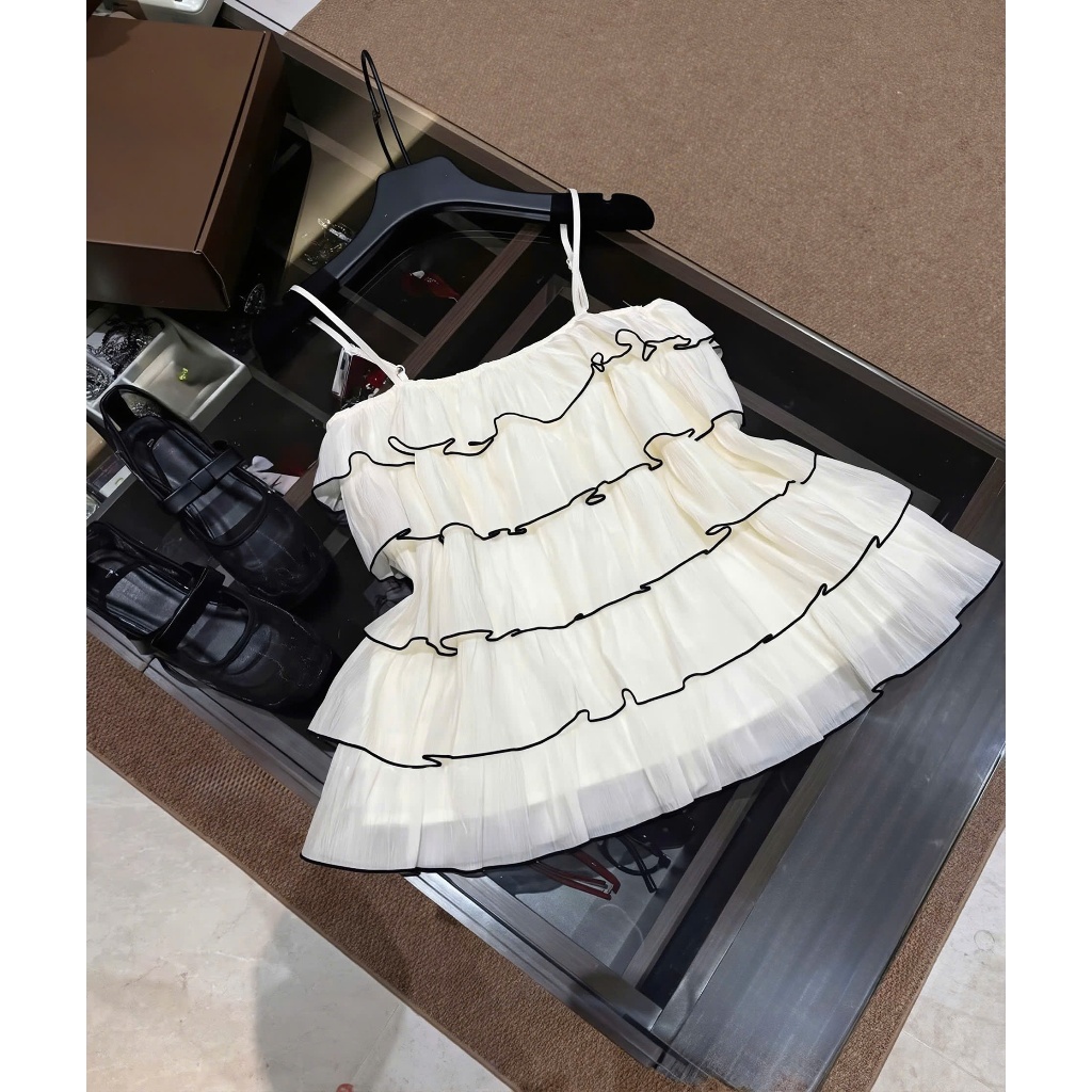 Áo Hai Dây Nữ Bèo Tầng Voan Xếp Ly Form Rộng Hàn Quốc, Áo Babydoll Nữ Tiểu Thư Dễ Thương | BigBuy360 - bigbuy360.vn