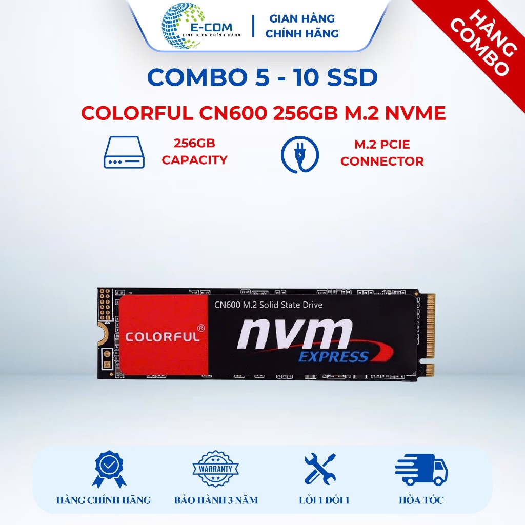 [SP FULL VAT] Combo 5-10 Ổ cứng SSD Colorful CN600 256GB M.2 NVMe