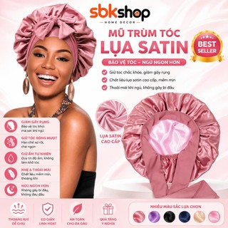 Mũ Tắm Mũ Trùm Tóc Khi Ngủ Ngăn Ngừa Rụng Tóc Bằng Lụa Satin Siêu Mềm Mịn
