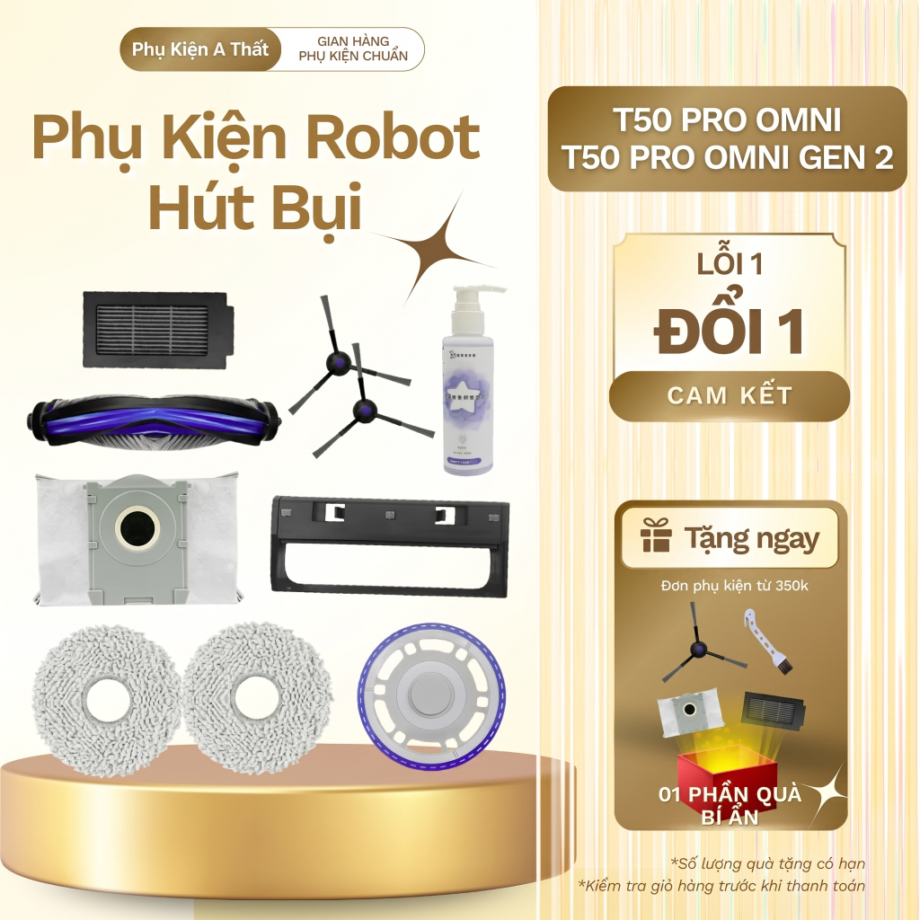 Phụ kiện Robot hút bụi Ecovacs T50 T50 Pro T50 Pro Omni _ Phụ kiện thay thế