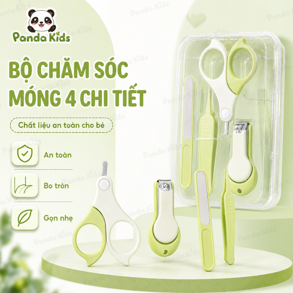 Bộ Chăm Sóc Móng 4 Chi tiết Cho Bé Chất Liệu An Toàn - Panda Kids - HT739-HT757
