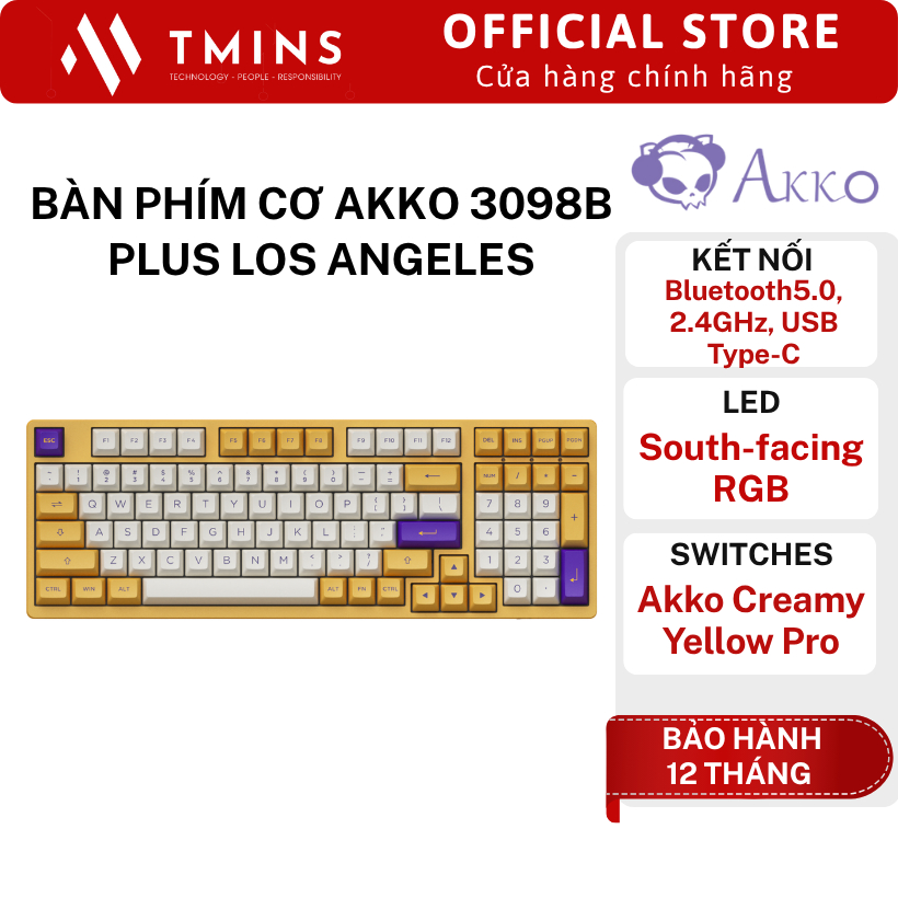 Bàn phím cơ AKKO 3098B Plus Los Angeles (3 Mode/ Led RGB/ ASA Profile) - Hàng chính hãng