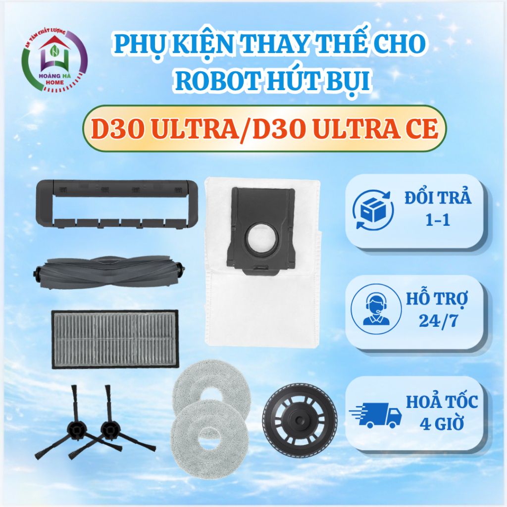 Phụ kiện tương thích cho robot hút bụi Dreame D30 Ultra, D30 Ultra CE - Phụ kiện robot D30 ultra - C