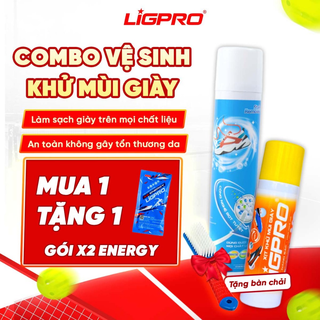 [Combo Sạch Sâu] Chai xịt vệ sinh bọt tuyết khô + khử mùi giày công nghệ nano bạc LIGPRO