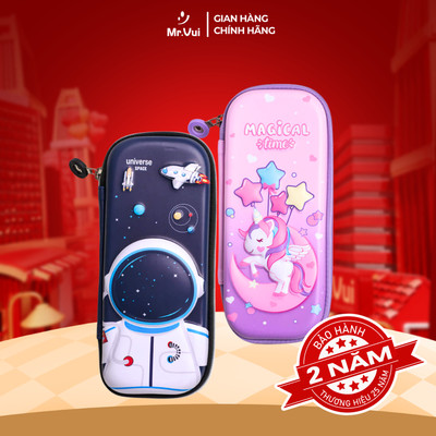 Hộp viết, Hộp bút học sinh Mr.Vui BVH 001 có khoá kéo chống thấm chất liệu vải cao cấp dày dặn