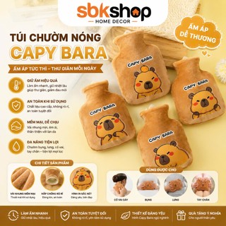 Túi Chườm Capybara Nóng Lạnh Đa Năng Giảm Đau Bụng Kinh Chất Liệu Nhung Mịn Cao Cấp Siêu Dễ Thương